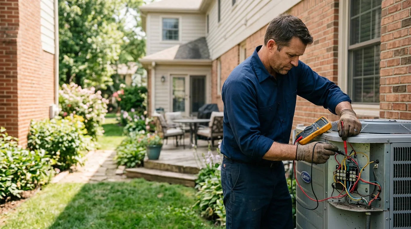 HVAC technician working near Dallas, TX